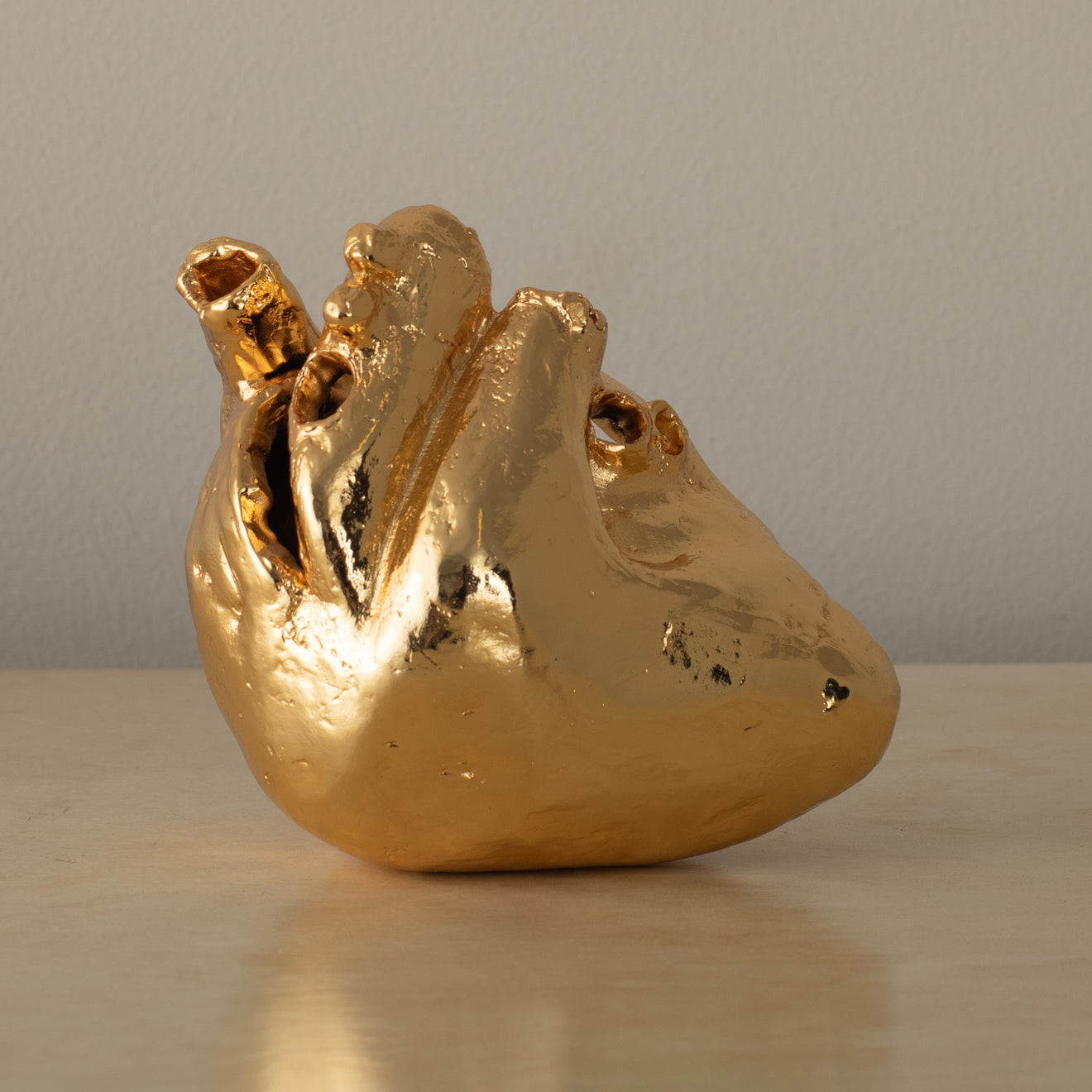 14K GOLD PLATED HEART SCULPTURE BY JEFF PRICE